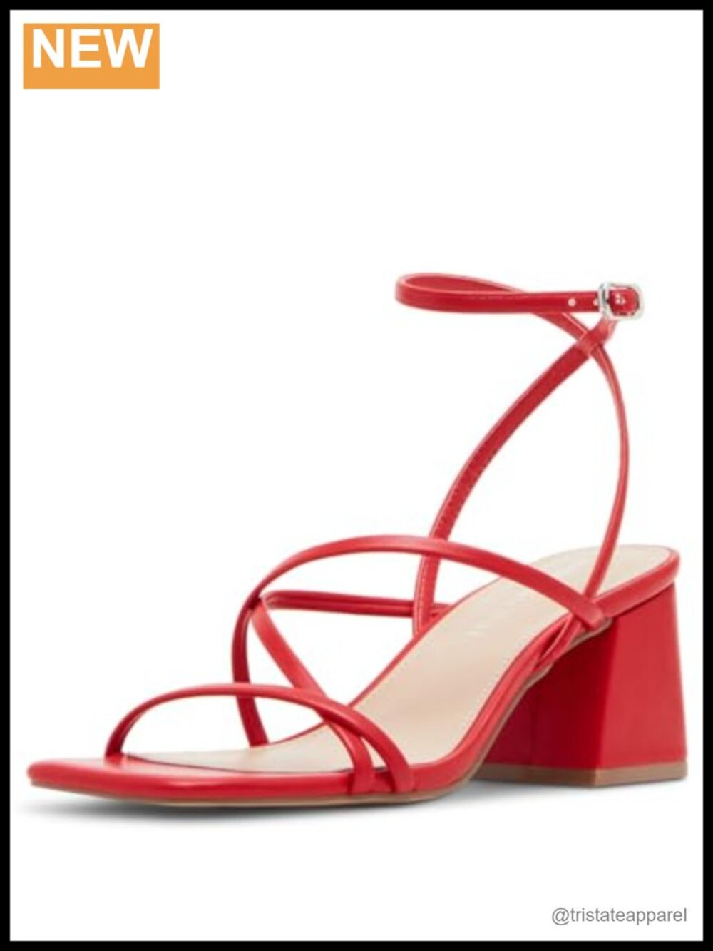 Jazzy Block Heel Square Toe Ankle Strap Career Pump